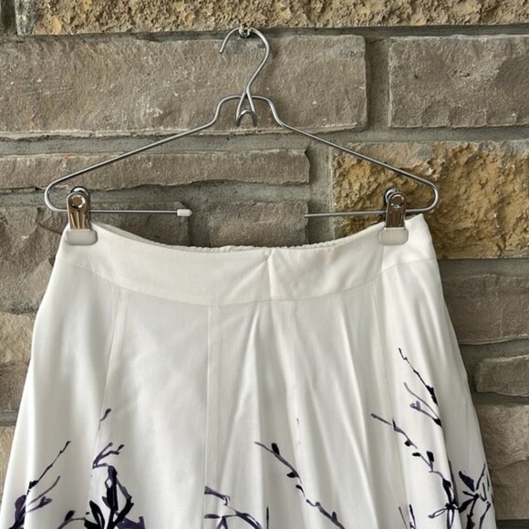 Coldwater Creek White A-line Skirt with Purple Floral Print Size Small (6-8) - Picture 2 of 14
